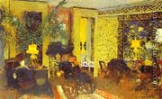 Interior. Sitting Room with Three Lamps, Saint-Florentin Street (Interieur. Le Salon aux trois lampes, rue Saint-Florentin) 1899 - Edouard  (Jean-Edouard) Vuillard