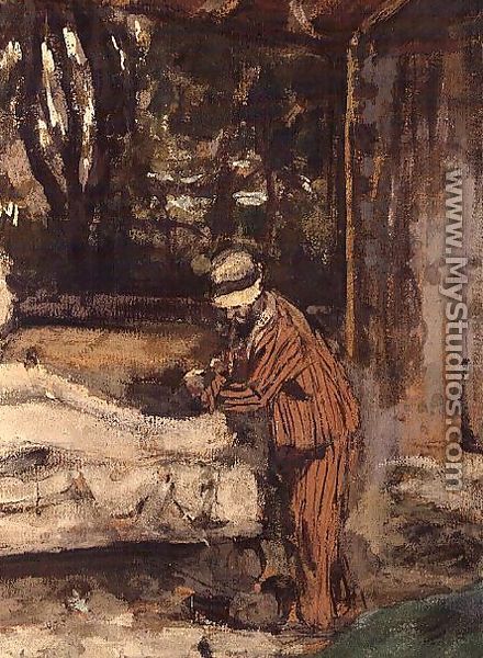 Maillol at work on the Cezanne Memorial, c.1925 (detail-3) - Edouard  (Jean-Edouard) Vuillard
