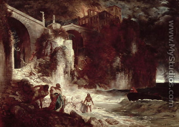 Pirate assault on a coastal fort, 1872 - Arnold Böcklin
