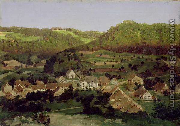 A View of the Village of Tenniken, 1846 - Arnold Böcklin
