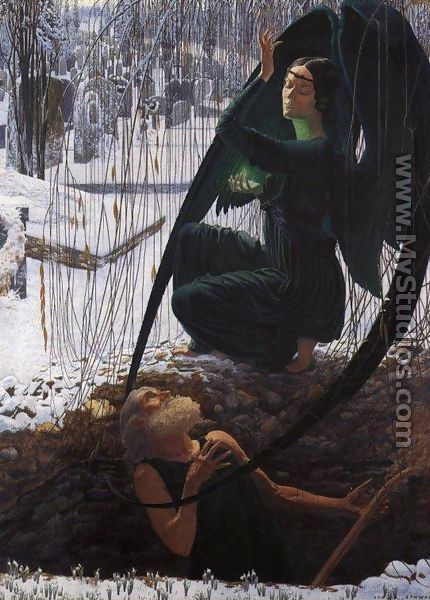 The Death and the Gravedigger, 1900 - Carlos Schwabe