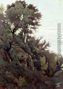 Marino - Trees and Rocks - Jean-Baptiste-Camille Corot