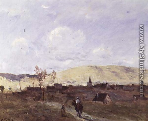 Cavalier in sight of a Village, 1872 - Jean-Baptiste-Camille Corot
