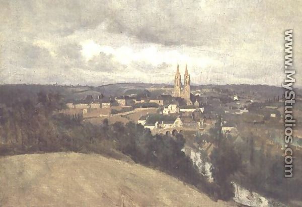 General View of the Town of Saint-Lo, c.1833 - Jean-Baptiste-Camille Corot