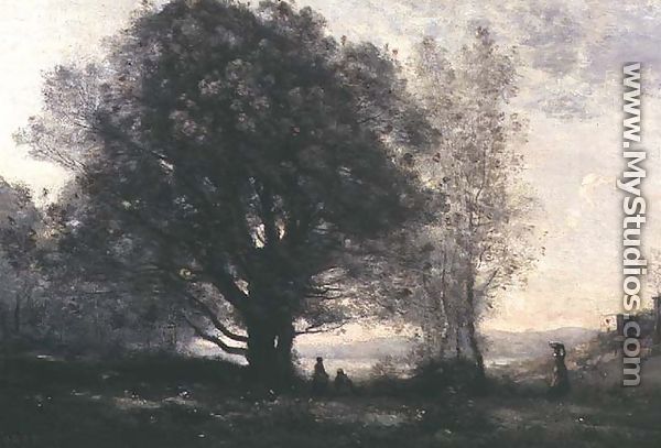 The Green-oaks in the Valley (Les Chenes-verts Dans La Vallee) - Jean-Baptiste-Camille Corot