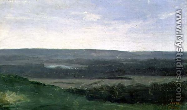 Landscape with Distant Mountains, c.1840-45 - Jean-Baptiste-Camille Corot