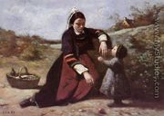 Breton Woman and her Little Girl, 1855-65 - Jean-Baptiste-Camille Corot