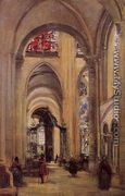 Interior of the Cathedral of St. Etienne, Sens, c.1874 - Jean-Baptiste-Camille Corot