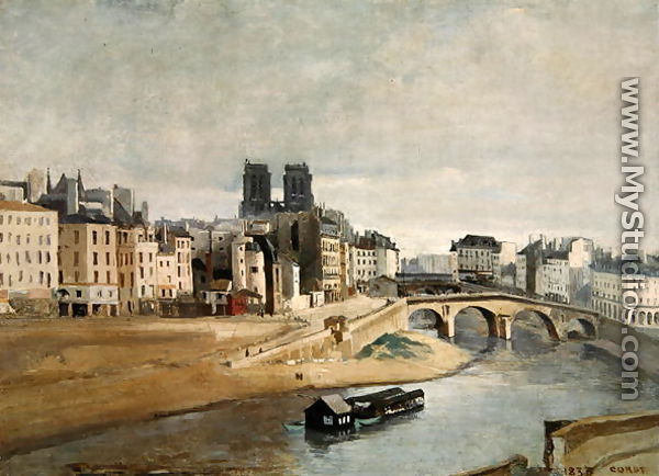 The Seine and the Quai des Orfevres, 1835 - Jean-Baptiste-Camille Corot