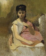 Woman with a Pink Shawl, c.1868 - Jean-Baptiste-Camille Corot