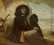 Courbet with his Black Dog, 1842 - Jean-Baptiste-Camille Corot