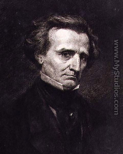 Portrait of Hector Berlioz (1803-69) engraved by A. Gilbert, pub. in the 