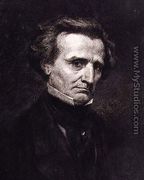Portrait of Hector Berlioz (1803-69) engraved by A. Gilbert, pub. in the 'Gazette des Beaux-Arts' - Jean-Baptiste-Camille Corot