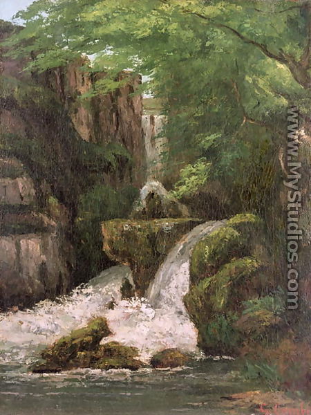 Waterfall in the Ornans Rocks - Gustave Courbet