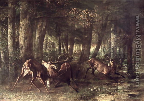 Spring, Stags Fighting, 1861 - Jean-Baptiste-Camille Corot