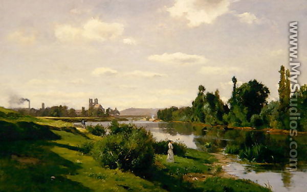 The River Seine at Mantes, c.1856 - Charles-Francois Daubigny