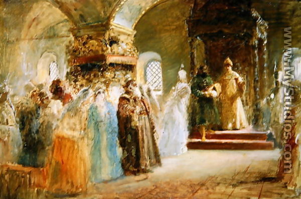 Tsar Alexei Michaylovich (1629-76) choosing a bride, 1887 - Konstantin Egorovich Egorovich Makovsky