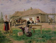 Arrival of a School Mistress in the Countryside, 1897 - Vladimir Egorovic Makovsky