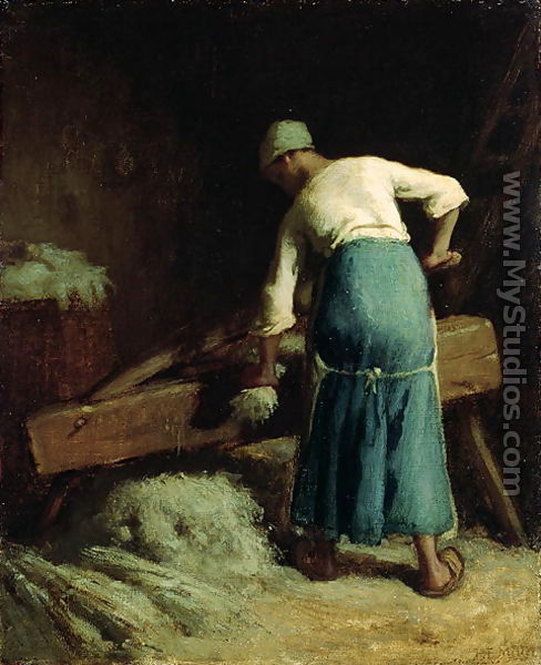 Breaking Flax, c.1850-51 - Jean-Francois Millet