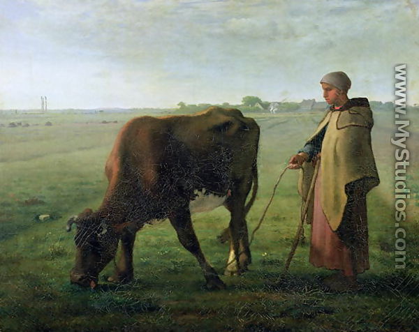 Woman Grazing her Cow, 1858 - Jean-Francois Millet