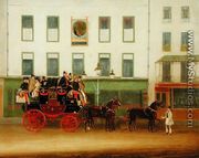 The London-Manchester Stage Coach (The Peveril of the Peak) outside the Peacock Inn, Islington - James Pollard