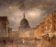 St Martin's le Grand, London, showing the General Post Office and the Bull and Mouth Inn, c.1840 - James Pollard