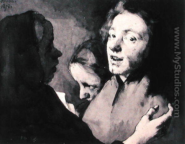 Conversation Piece: Three Heads, 1872 - Theodule Augustine Ribot
