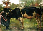 The Painter Charlotte Berend With A Bull, 1902 - Lovis (Franz Heinrich Louis) Corinth