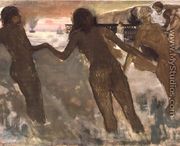 Three Girls Bathing - Edgar Degas