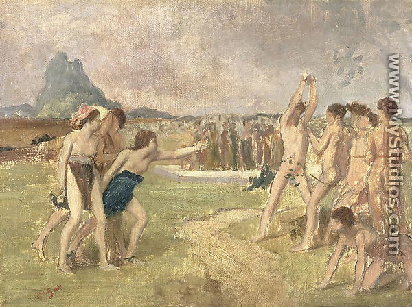 Study for - The Young Spartans Exercising, c.1860-61 - Edgar Degas