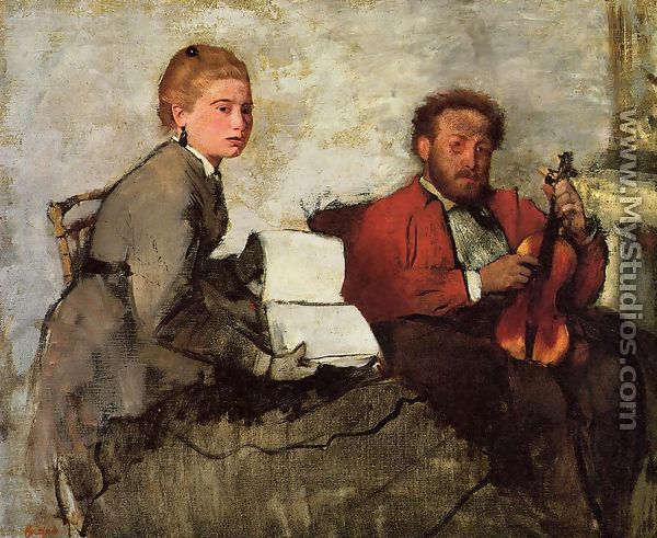 Violinist and Young Woman, c.1871 - Edgar Degas