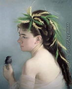 Portrait of a Girl holding a Sparrow - Eva Gonzales