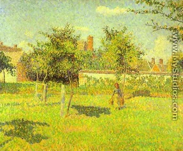 Woman in the Meadow at Eragny, Spring, 1887 - Camille Pissarro