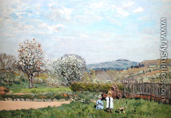 Children playing in the Meadow - Alfred Sisley