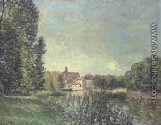 The Loing Canal and the Church at Moret, 1886 - Alfred Sisley