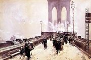 A Winter Day on Brooklyn Bridge - Childe Hassam