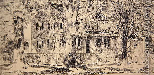 House on the Main Street, Easthampton, 1922 - Childe Hassam