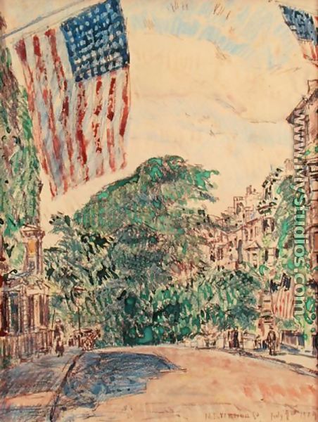 Mount Vernon Street, Boston, 1919 - Childe Hassam