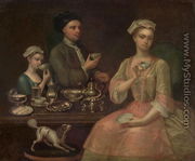 A Family of Three at Tea, c.1727 - Richard Collins