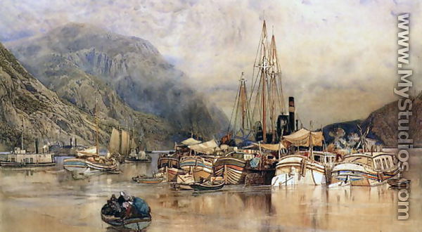 Shipping on the Hudson River - Samuel Colman