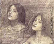 Two Nymphs - study for Hylas and the Nymphs (circa 1896 - John William Waterhouse