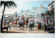 Wedding procession in the Cagliari region of Italy, engraved by Bezard 1825 - Cominotti
