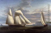 A topsail schooner and a schooner of the Royal Yacht Squadron off the coast of Dorset - Nicholas Condy