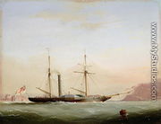 Paddle Steamer in Plymouth Sound off Mount Edgecombe, 1841 - Nicholas Matthews (1816-51) Condy