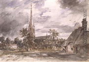 Salisbury Cathedral: with cottages - John Constable