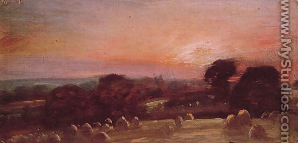 A Hayfield near East Bergholt at Sunset - John Constable