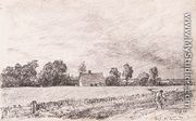 Cottages and road, East Bergholt - John Constable