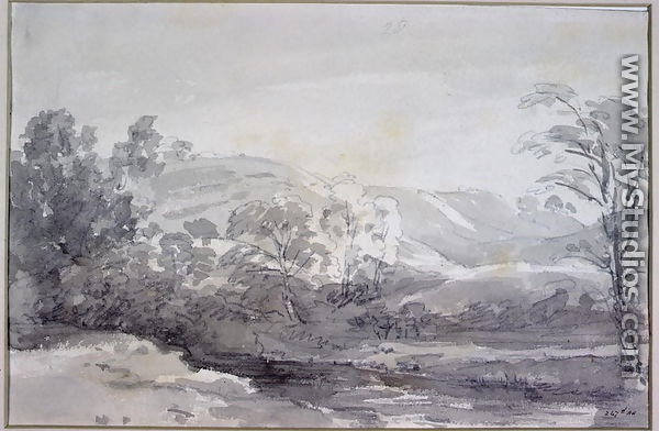 A View in Derbyshire - John Constable