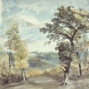 Landscape with Trees and a Distant Mansion - John Constable