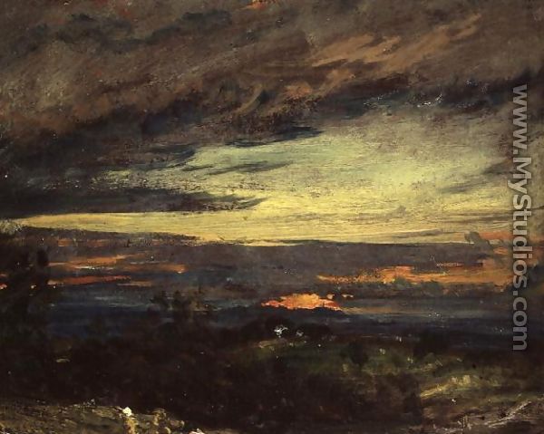 Sunset study of Hampstead, looking towards Harrow - John Constable